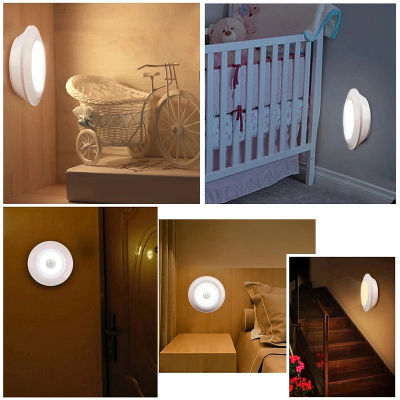 Lâmpada noturna led operada por bateria, lâmpada sensorizada, sensor de movimento, luz para armário, sem fio, sob as luzes do armário, para escadas, parede, quarto, iluminação