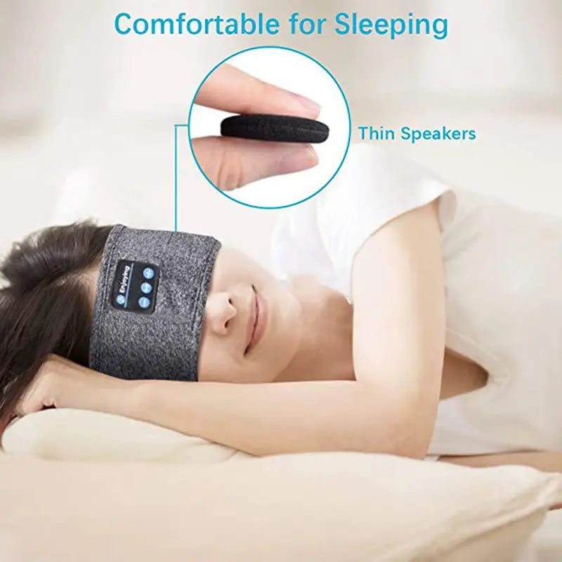 Máscara de sono bluetooth fones de ouvido para dormir headband fina macia elástica confortável fone de ouvido de música sem fio máscara de olho para dorminhoco lateral