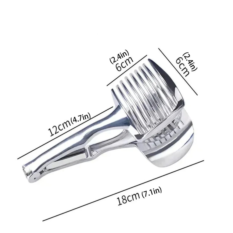 Suporte para cortes perfeitos de limão, tomate, batata. Utensílios de cozinha em aço inoxidável, prático, cortador de vegetais, frutas, segurança, acessórios de ferramentas de cozinha
