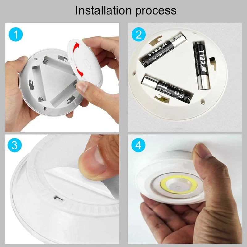 Lâmpada noturna led operada por bateria, lâmpada sensorizada, sensor de movimento, luz para armário, sem fio, sob as luzes do armário, para escadas, parede, quarto, iluminação