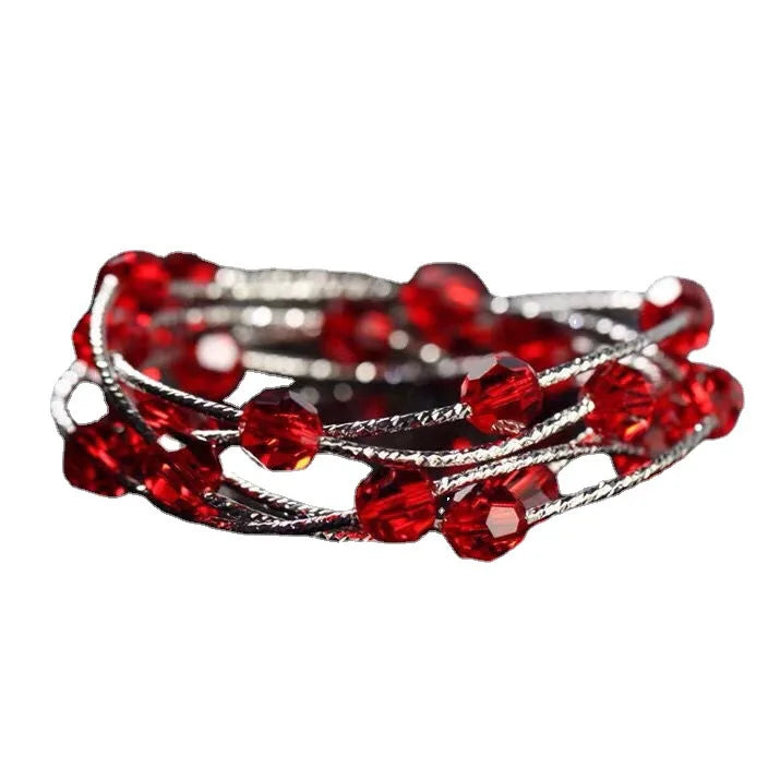 Moda fantasia contas de cristal multicamadas pulseira conjuntos para mulheres meninas pulseiras ajustáveis nova tendência jóias presente acessórios