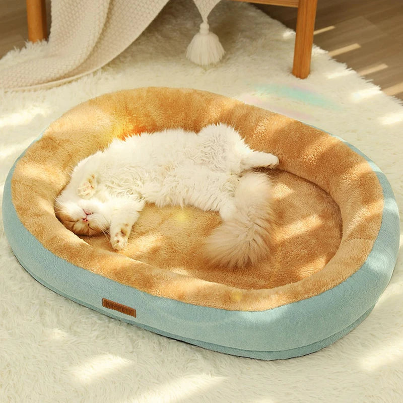 Cama para gatos, canil para animais de estimação, antiderrapante, inverno, quente, pequeno, canil, dormir, removido, lavado, macio, almofada, suprimentos para gatos